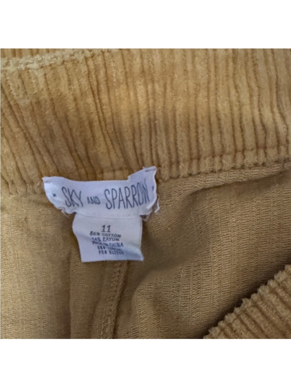 Sky and Sparrow Yellow Corduroy Button-Front Mini Skirt - Picture 3 of 8